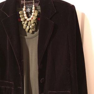 Brown velvet like jacket, size Medium